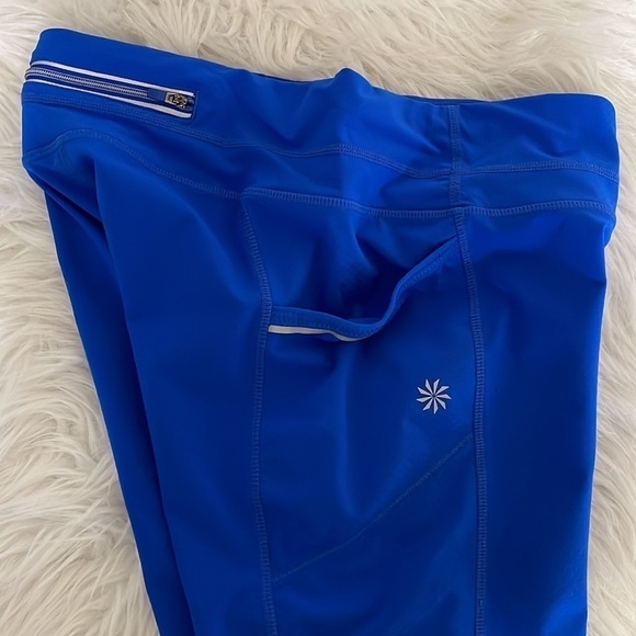 Athleta Leggings Capri Crop Pants Dobby Be Free Blue Athleisure Active Sz Small - Picture 4 of 10